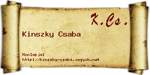 Kinszky Csaba névjegykártya